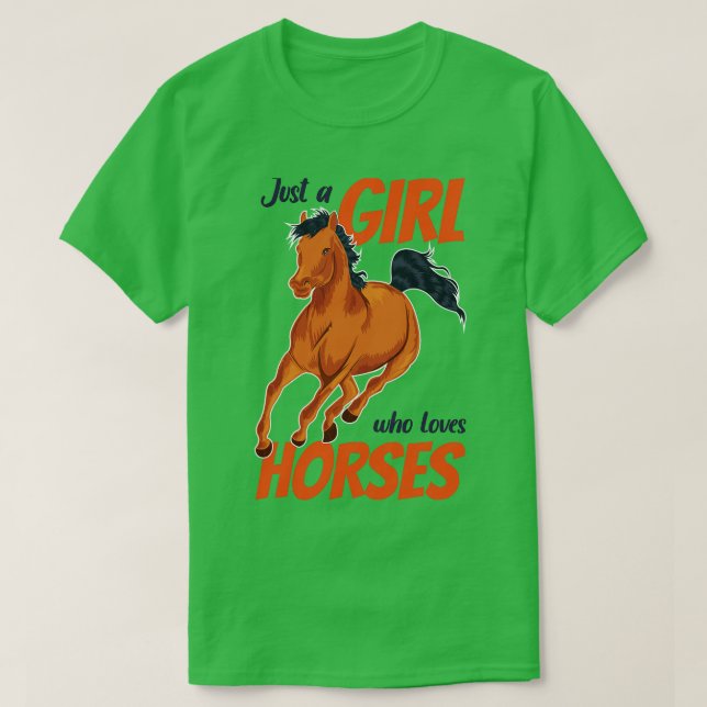 T-shirt Juste une fille qui aime les chevaux (Design devant)
