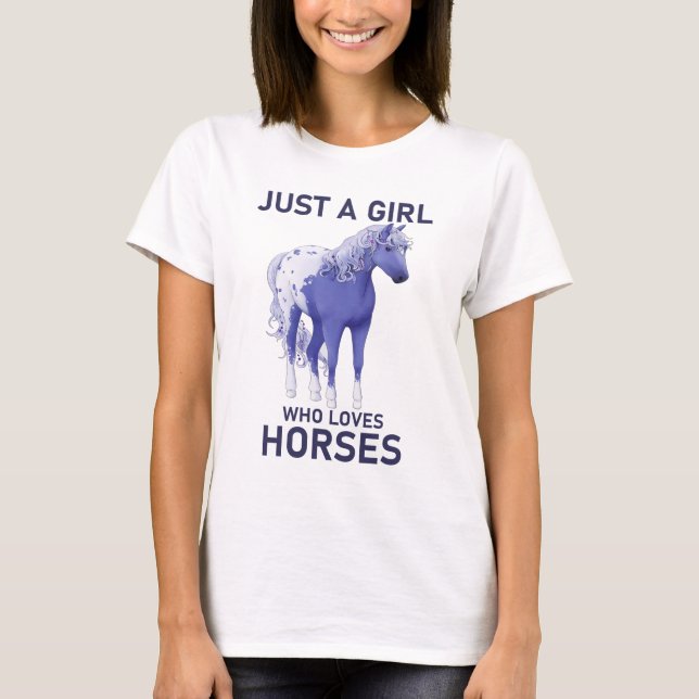 T-shirt Juste Une Fille Qui Aime Les Chevaux (Devant)