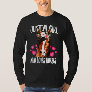 T-shirt Juste Une Fille Qui Aime Les Chevaux À Cheval À Ch