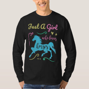 T-shirt Juste Une Fille Qui Aime Les Chevaux cavalier Chev