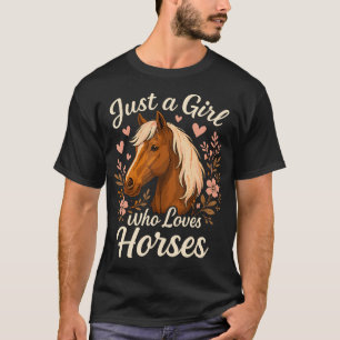 T-shirt Juste Une Fille Qui Aime Les Chevaux Cheval Mignon