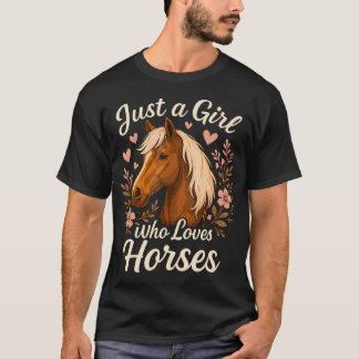 T-shirt Juste Une Fille Qui Aime Les Chevaux Cheval Mignon