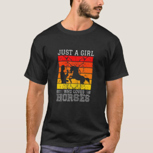 T-shirt Juste Une Fille Qui Aime Les Chevaux Citation Éque
