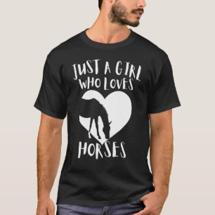 T-shirt Juste Une Fille Qui Aime Les Chevaux Cute Blanc Co
