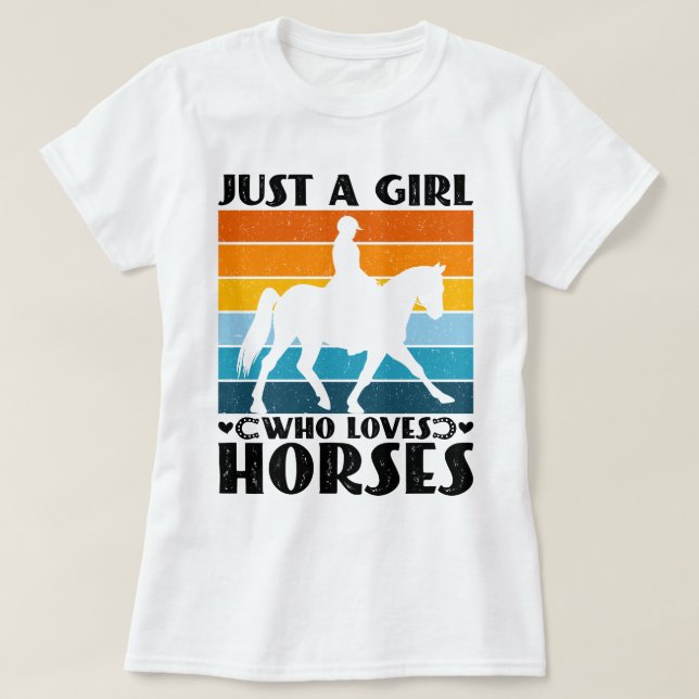 T-shirt Juste une fille qui aime les chevaux drôle proprié (Design devant)
