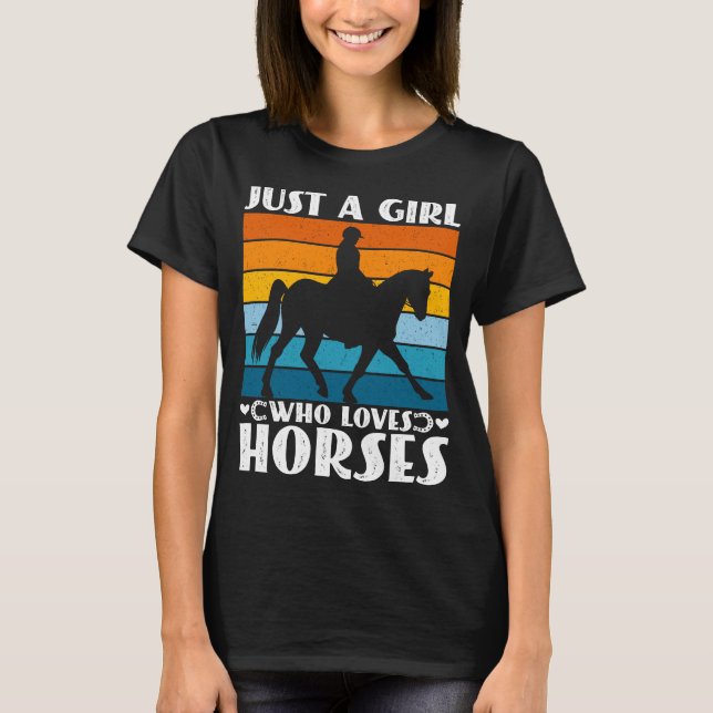 T-shirt Juste une fille qui aime les chevaux drôle proprié (Devant)