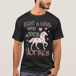 T-shirt Juste Une Fille Qui Aime Les Chevaux Drôle Riding 