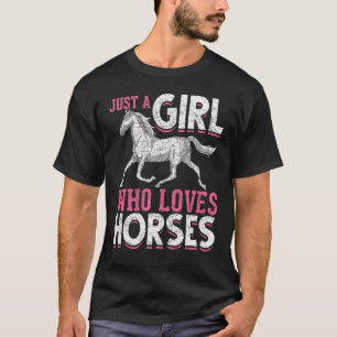 T-shirt Juste Une Fille Qui Aime Les Chevaux Equestre Chev