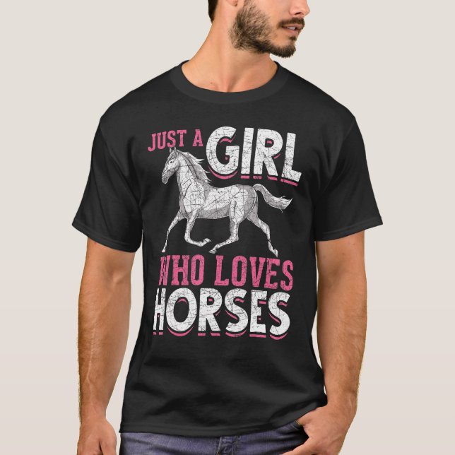 T-shirt Juste Une Fille Qui Aime Les Chevaux Equestre Chev (Devant)