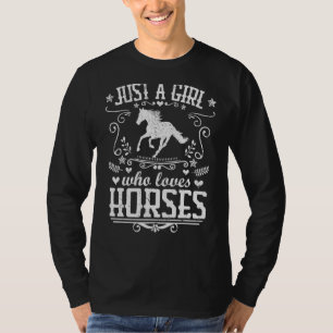 T-shirt Juste Une Fille Qui Aime Les Chevaux Equestre Ride
