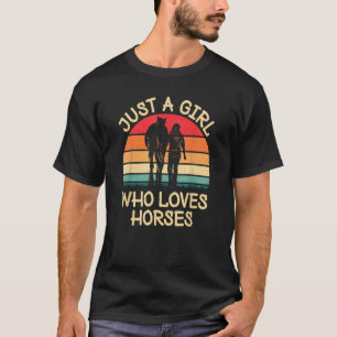 T-shirt Juste une fille qui aime les chevaux Équitation Co