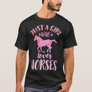 T-shirt Juste Une Fille Qui Aime Les Chevaux Équitation Éq