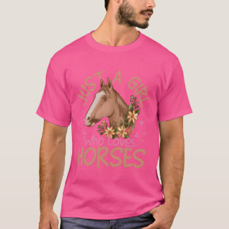 T-shirt Juste Une Fille Qui Aime Les Chevaux Équitation Fe