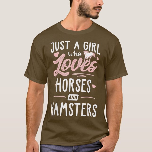 T-shirt Juste Une Fille Qui Aime Les Chevaux Et Hamsters C (Devant)