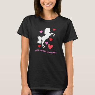 T-shirt Juste une fille qui aime les chevaux Femmes mignon