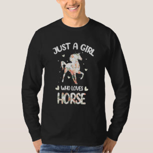 T-shirt Juste une fille qui aime les chevaux Floral Farmer
