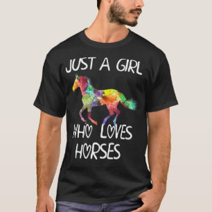 T-shirt Juste Une Fille Qui Aime Les Chevaux Joli Cheval
