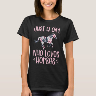 T-shirt JUSTE UNE FILLE QUI AIME LES CHEVAUX joli cheval d