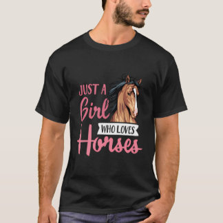 T-shirt Juste Une Fille Qui Aime Les Chevaux Mignonne Équi