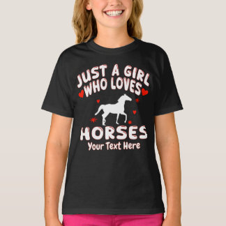 T-shirt Juste Une Fille Qui Aime Les Chevaux Personnalisé