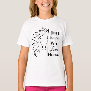 T-shirt Juste une fille qui aime les chevaux personnalisés