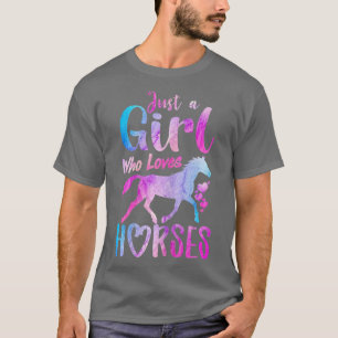 T-shirt Juste Une Fille Qui Aime Les Chevaux Riding Cheval