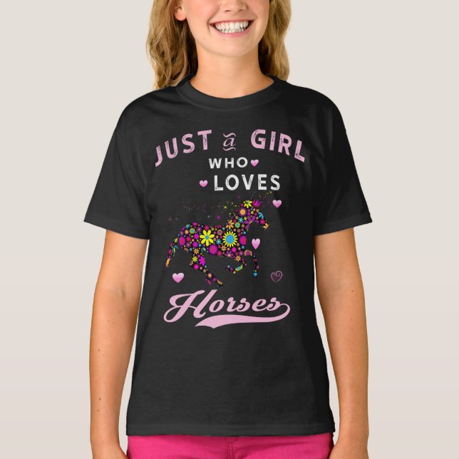 T-shirt Juste Une Fille Qui Aime Les Chevaux T Chemise Che (Devant)