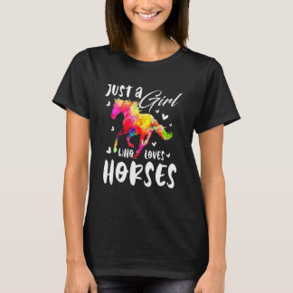 T-shirt Juste Une Fille Qui Aime Les Chevaux Très Beau Che