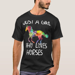 T-shirt Juste Une Fille Qui Aime Les Chevaux Très Beau Che