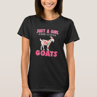T-shirt Juste une fille qui aime les chèvres animal cool