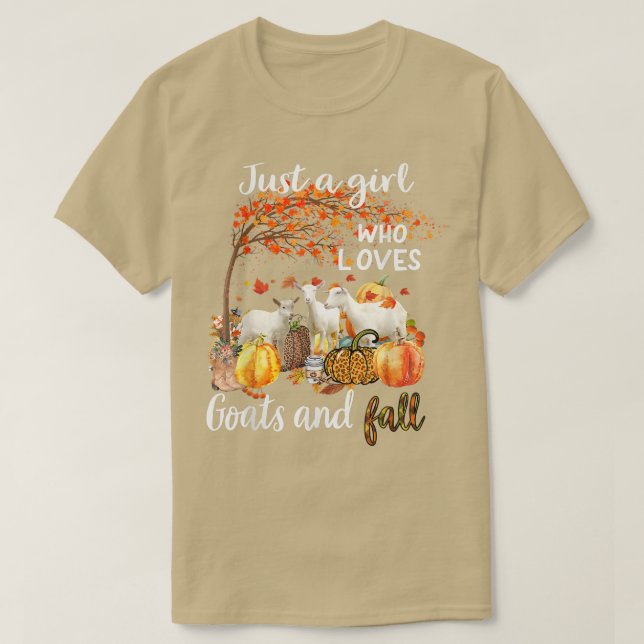 T-shirt Juste Une Fille Qui Aime Les Chèvres Et Automne Ci (Design devant)