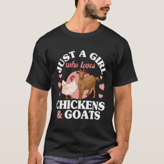 T-shirt Juste Une Fille Qui Aime Les Chèvres Les Poulets L