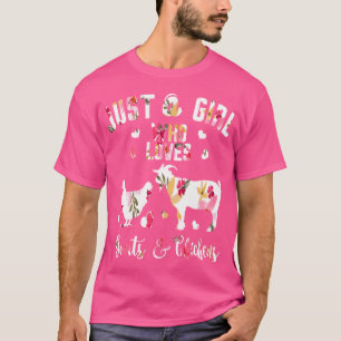 T-shirt Juste Une Fille Qui Aime Les Chèvres Poulets