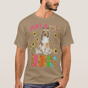 T-shirt Juste Une Fille Qui Aime Les Chiens Beaux Sunflowe