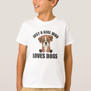 T-shirt Juste Une Fille Qui Aime Les Chiens Boxer Chiens P