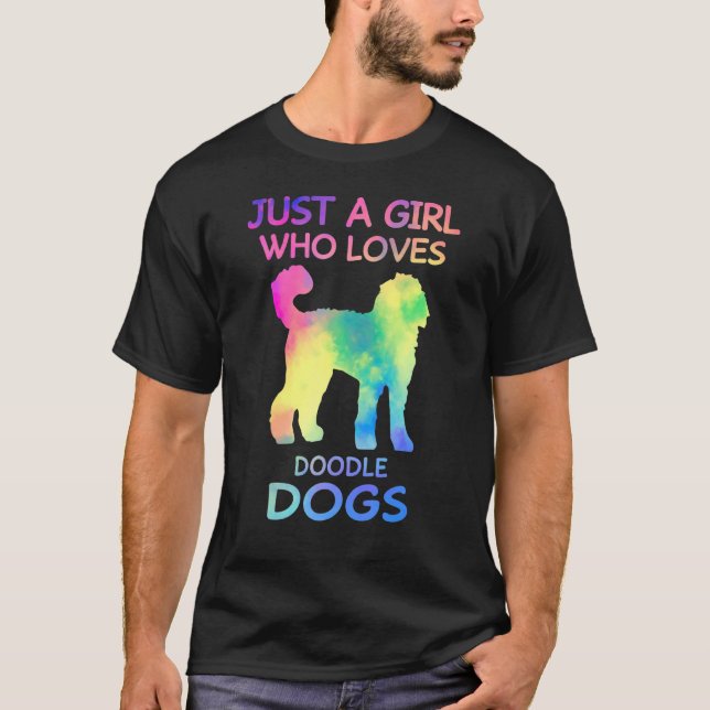 T-shirt Juste une fille qui aime les chiens Doodle Drôle d (Devant)