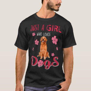 T-shirt Juste Une Fille Qui Aime Les Chiens Léopard Fleurs