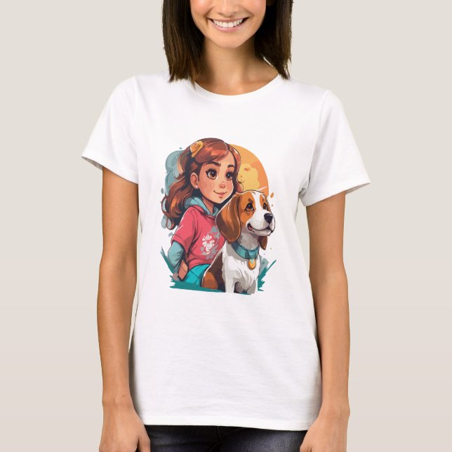 T-shirt Juste une fille qui aime les chiens mignons (Devant)