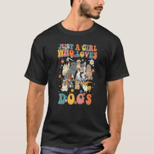 T-shirt Juste une fille qui aime les chiens Retro Chien Su