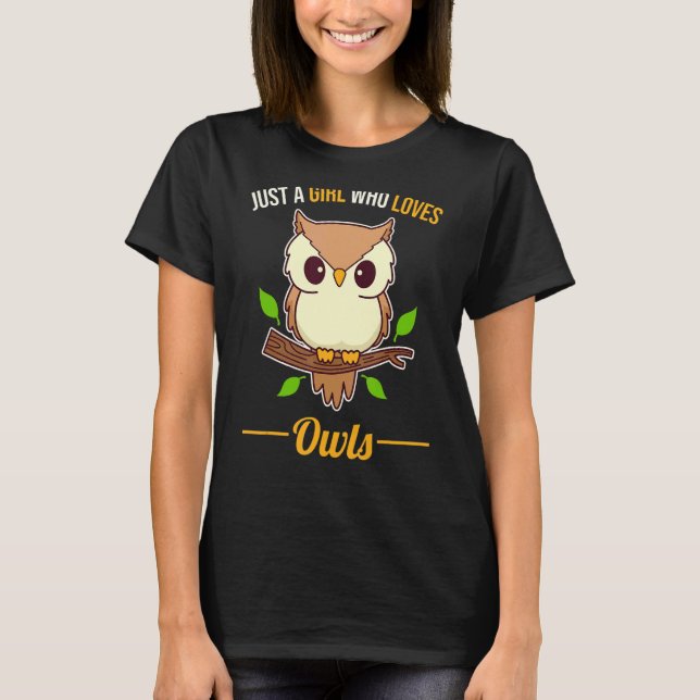 T-shirt Juste Une Fille Qui Aime Les Chouettes (Devant)