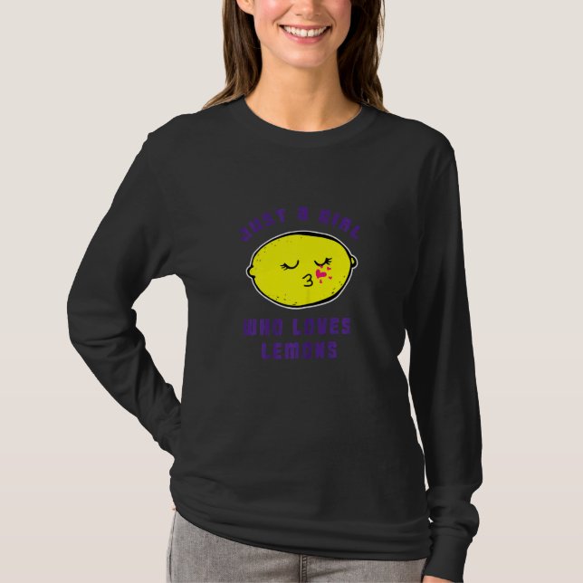 T-shirt Juste une fille qui aime les citrons (Devant)