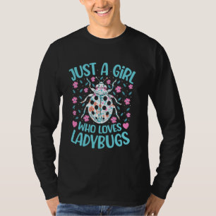 T-shirt Juste Une Fille Qui Aime Les Coccinelles Floral Fe