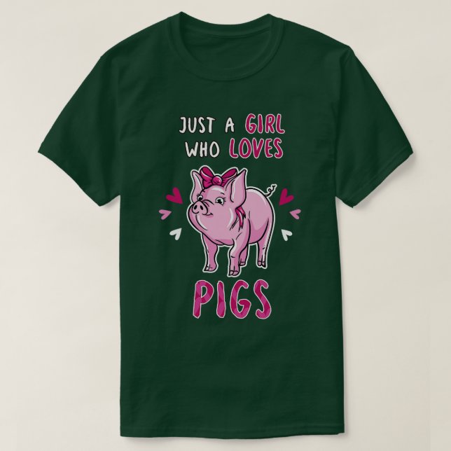 T-shirt Juste Une Fille Qui Aime Les Cochons (Design devant)