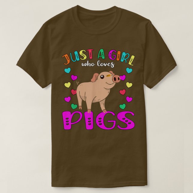 T-shirt Juste une fille qui aime les cochons3579 (Design devant)