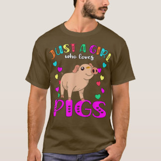 T-shirt Juste une fille qui aime les cochons3579