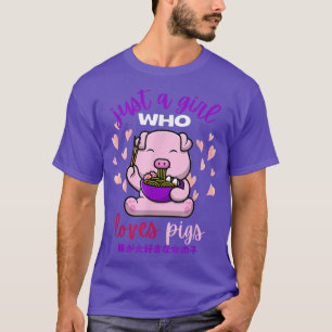 T-shirt Juste Une Fille Qui Aime Les Cochons Cute Cochon M