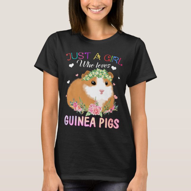 T-shirt Juste une fille qui aime les cochons de Guinée (Devant)