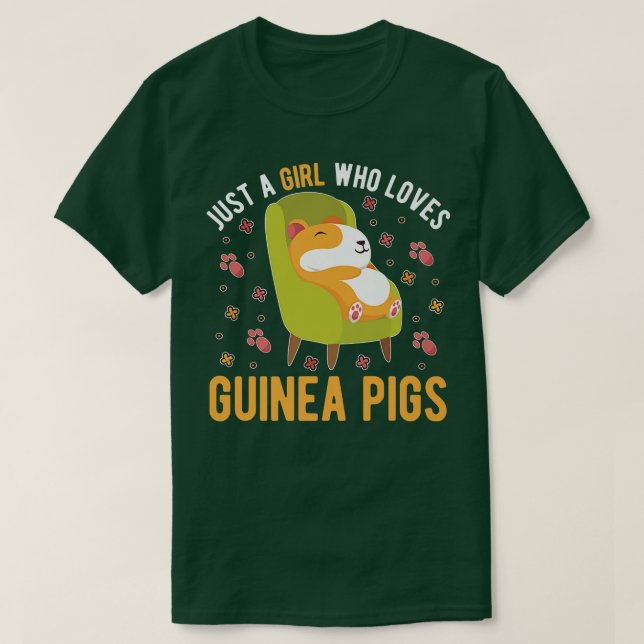 T-shirt Juste une fille qui aime les cochons de Guinée863 (Design devant)