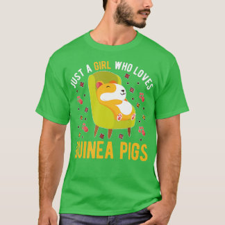 T-shirt Juste une fille qui aime les cochons de Guinée - 1