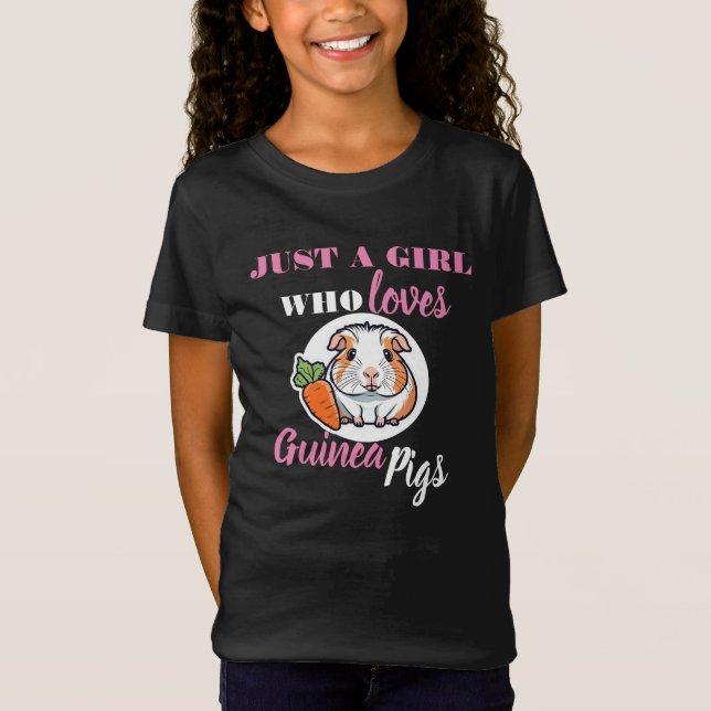 T-Shirt juste une fille qui aime les cochons de Guinée, am (Devant)